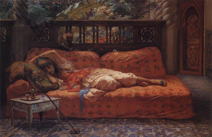 Frederick Arthur Bridgman The Siesta Norge oil painting art